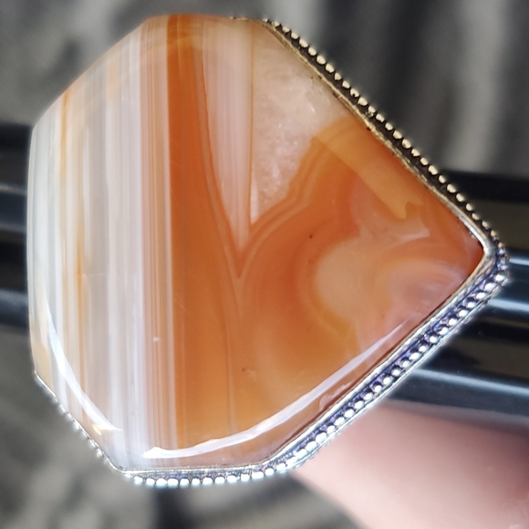 New Botswana Agate 925 Silver Statement Ring. - Picture 15 of 16